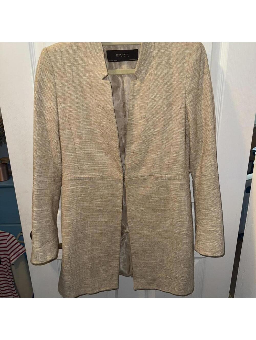 Zara Country Cream Mix Tweed Style Dress Jacket